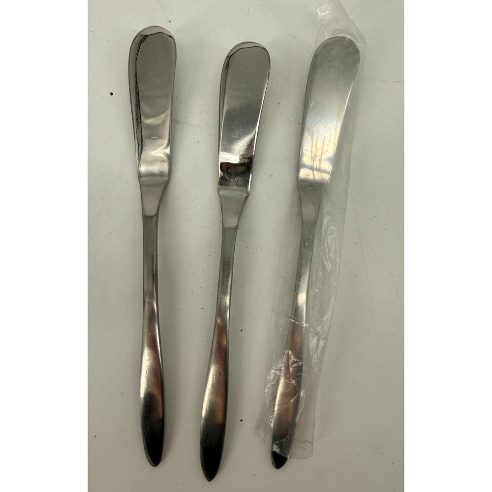Vtg Playboy Stainless Steel Butter Knives Mid Century Modern Flat Handle‎ Japan
